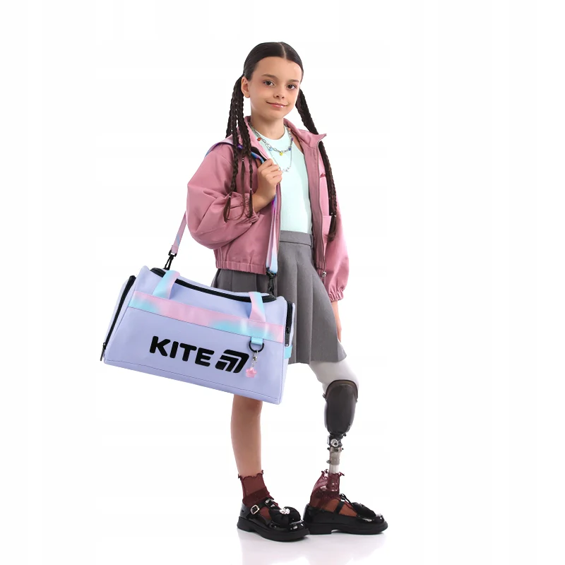 Torba sportowa dla dziewczynki z oddzielną komorą na obuwie i regulowanym paskiem Kite Shine On - Image 2