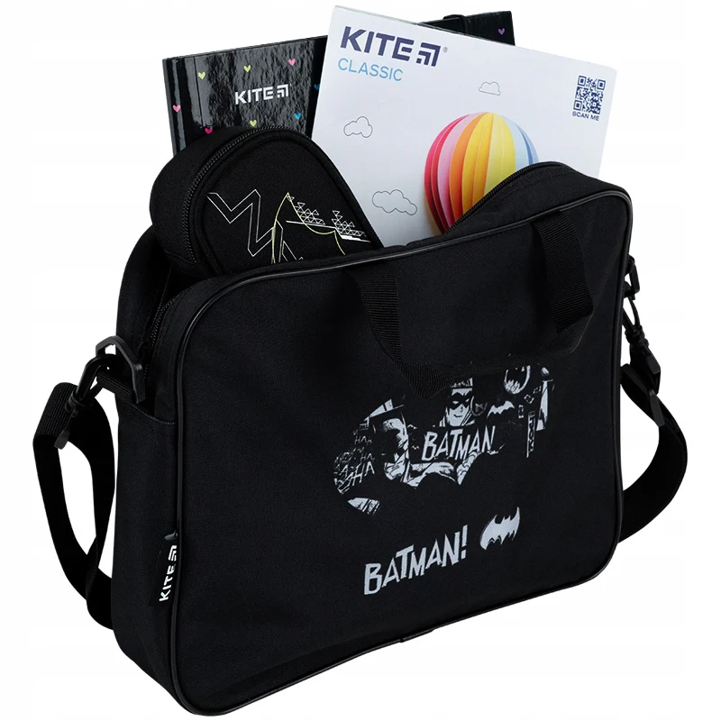 Torba szkolna teczka na plastykę A4+ DC Batman Kite dla chłopca czarna - Image 6