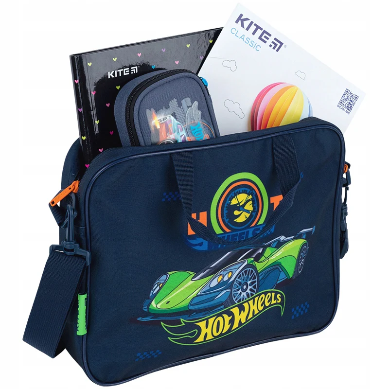 Torba szkolna teczka na plastykę A4+ Hot Wheels Kite dla chłopca - Image 5