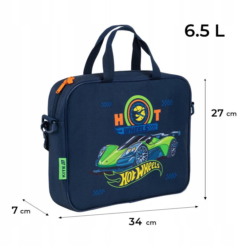 Torba szkolna teczka na plastykę A4+ Hot Wheels Kite dla chłopca - Image 6