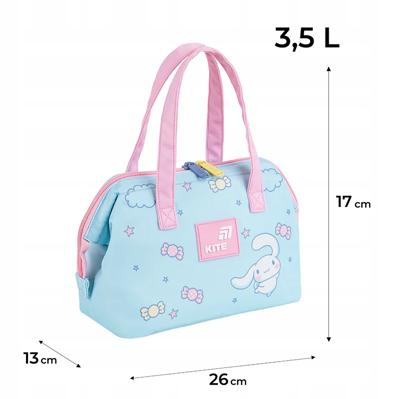 Torba termiczna Kite Cinnamoroll niebieska z rączkami na lunchbox dla dziewczynki - Image 4