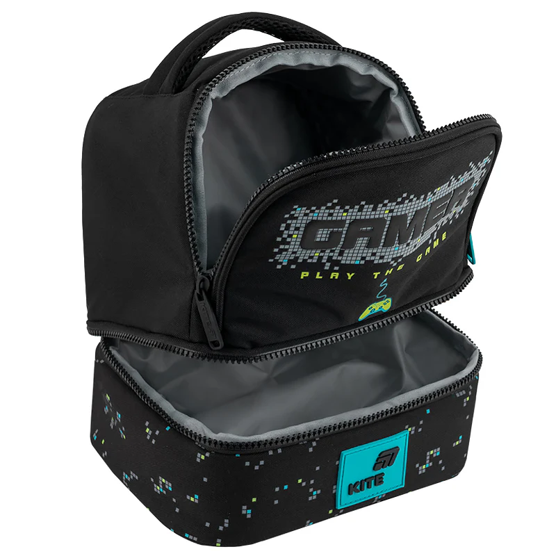 Torba termiczna dwukomorowa czarna na lunchbox dla chłopca Kite Game - Image 8