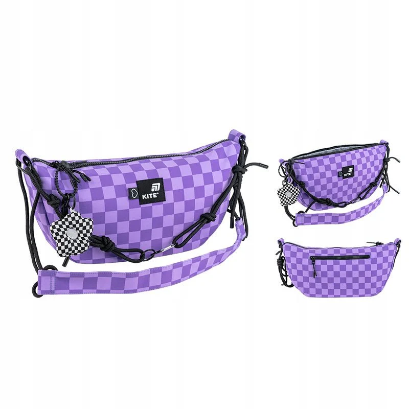 Torba na ramie crossbody młodzieżowa w kratkę Kite - Image 3