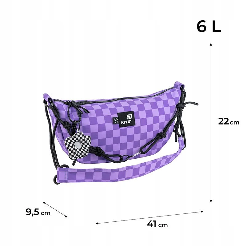 Torba na ramie crossbody młodzieżowa w kratkę Kite - Image 4