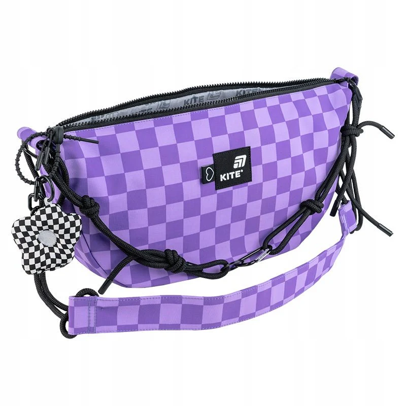 Torba na ramie crossbody młodzieżowa w kratkę Kite - Image 5