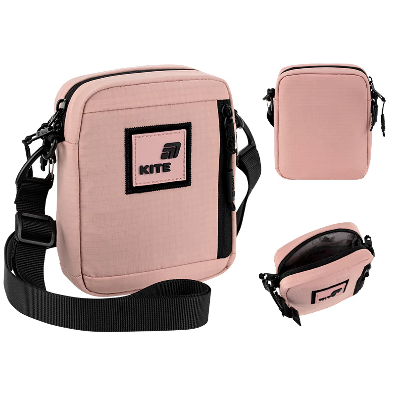 Torebka crossbody różowa dla dziewczynek nerka saszetka Kite z jeansu - Image 3