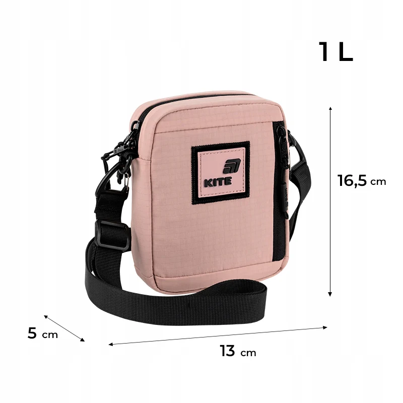 Torebka crossbody różowa dla dziewczynek nerka saszetka Kite z jeansu - Image 4