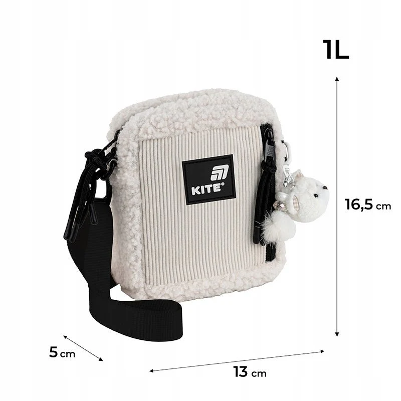 Torebka crossbody beżowa młodzieżowa z pluszem Kite - Image 3