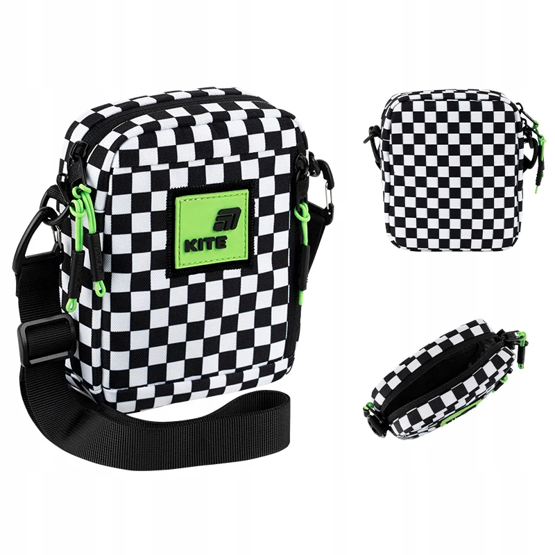 Torebka crossbody w kratkę dla chłopców nerka saszetka Kite z jeansu - Image 3