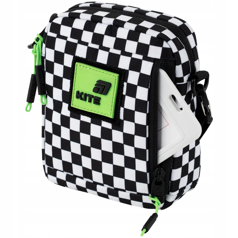 Torebka crossbody w kratkę dla chłopców nerka saszetka Kite z jeansu - Image 5