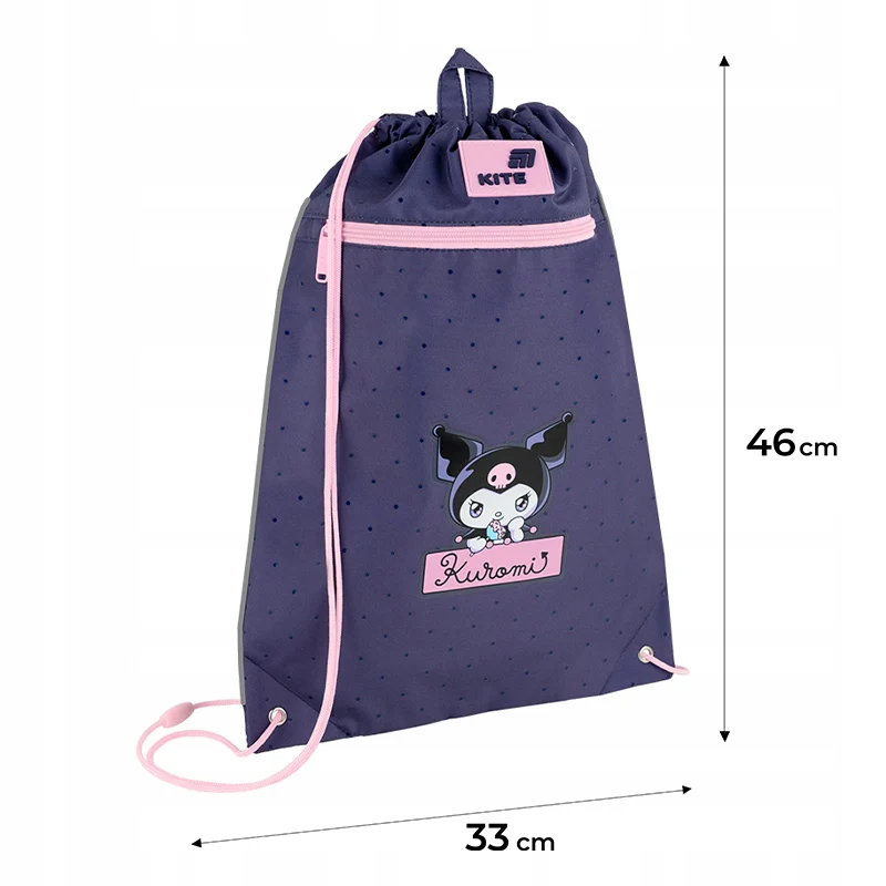 Worek na buty Kite Kuromi dla dziewczynki z dodatkową kieszenią na zamek - Image 3