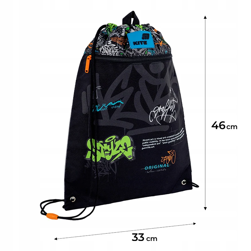 Worek na obuwie Kite Street Style dla chłopca z dodatkową kieszenią na zamek - Image 3