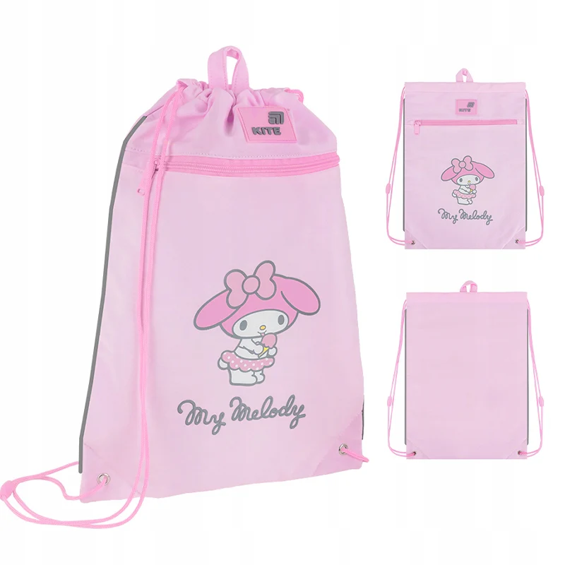 Worek na buty szkolny dla dziewczynki różowy z kieszenią My Melody Kite - Image 2