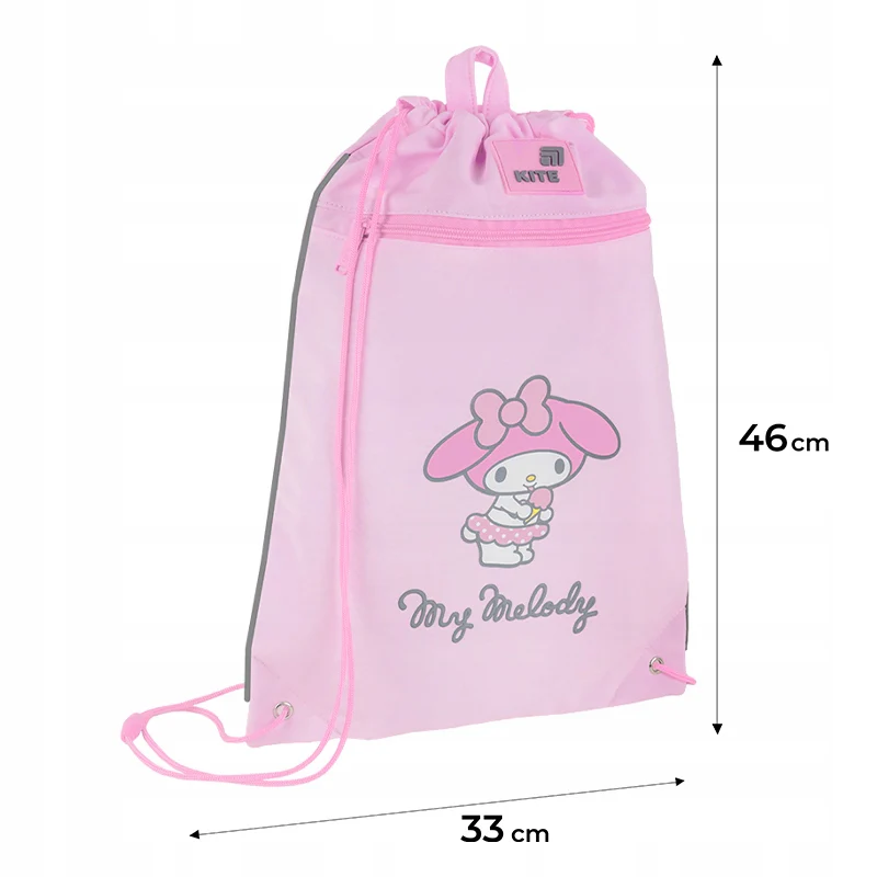Worek na buty szkolny dla dziewczynki różowy z kieszenią My Melody Kite - Image 3