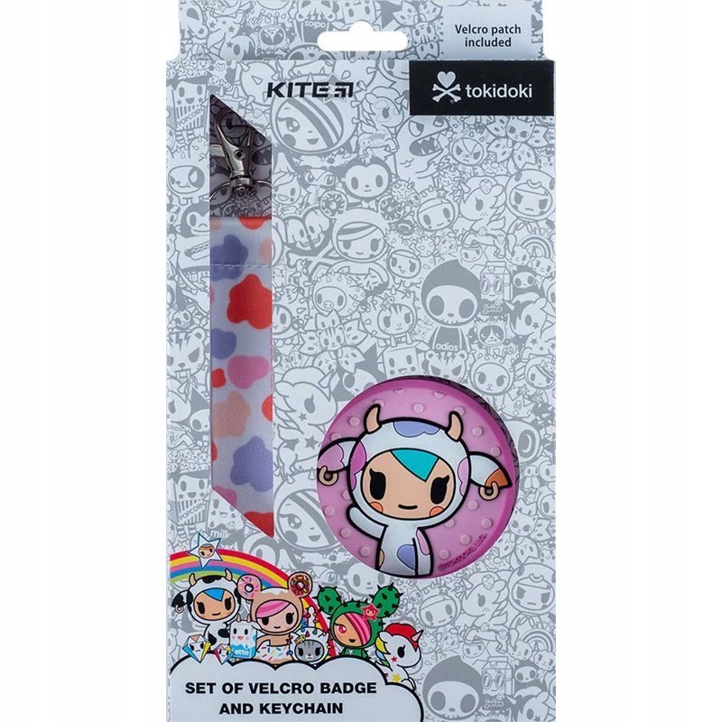 Zestaw naszywka na rzep brelok do kluczy Tokidoki różowy - Image 8